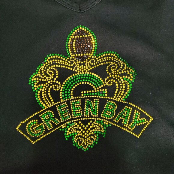 🏈Greenbay Packerts rhinestone bling Tee - M - Picture 2 of 5